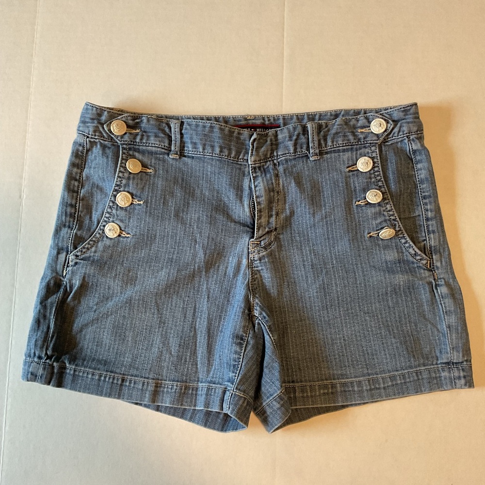 Tommy Hilfiger Blue Jean Shorts with Button Detail